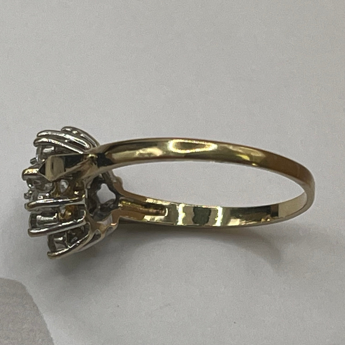 9ct Yellow Gold CZ Cluster Ring – view 5