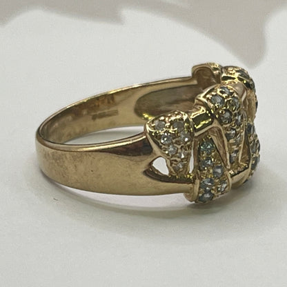 9ct Yellow Gold Diamond Ring – view 4