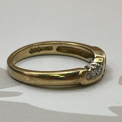 9ct Yellow Gold Diamond Swirl Ring – view 5