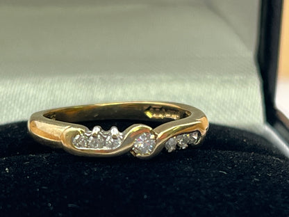 9ct Yellow Gold Diamond Swirl Ring – view 6