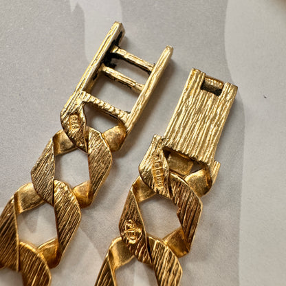 9ct Yellow Gold Hollow Curb Patterned Bracelet - 9 Inch – view 5