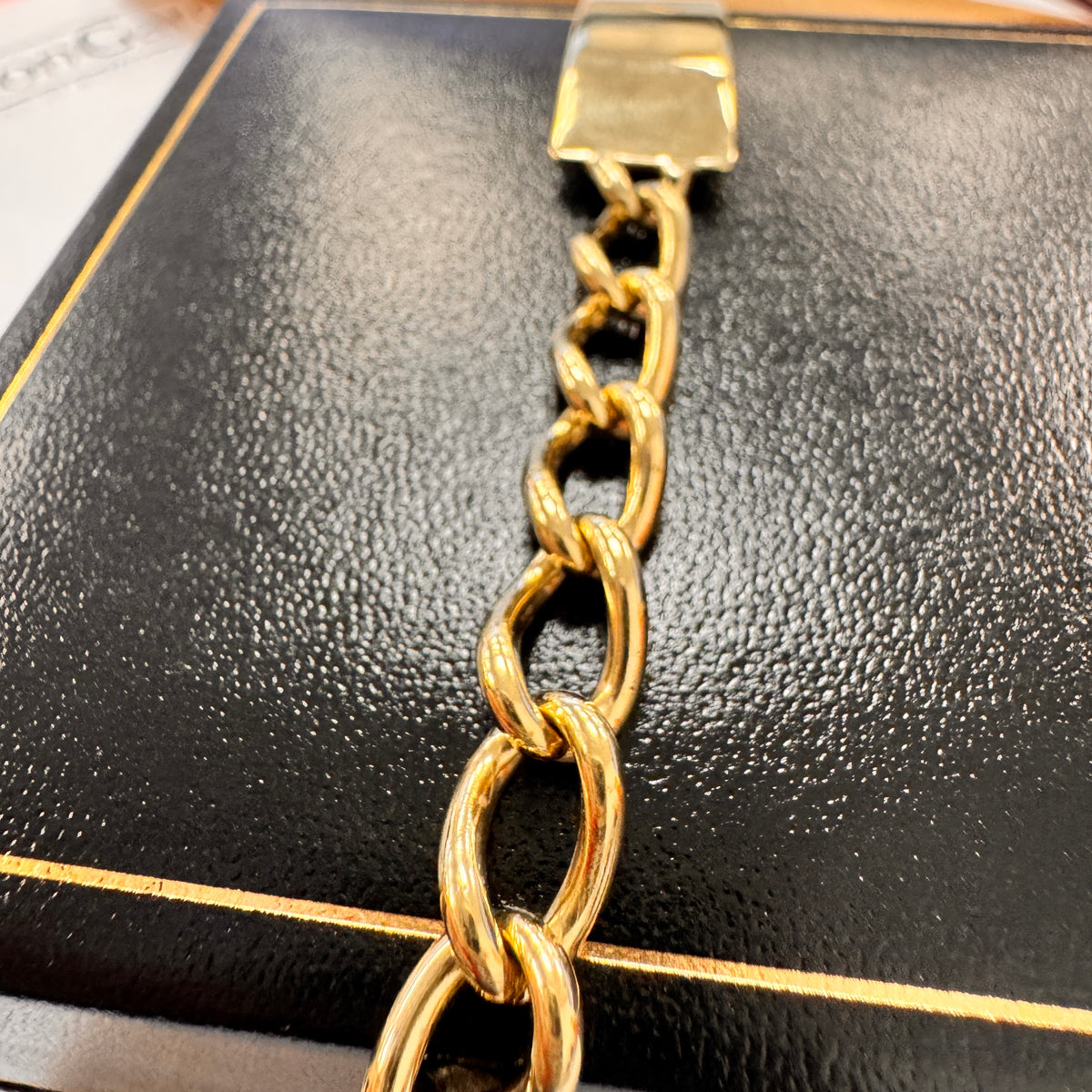 9ct Yellow Gold ID Curb Bracelet - 8 Inch – view 4