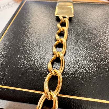 9ct Yellow Gold ID Curb Bracelet - 8 Inch – view 4
