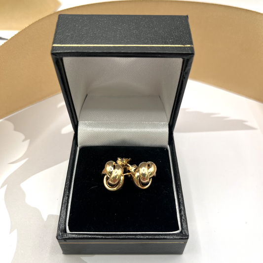 9ct Yellow Gold Knot Design Stud Earrings