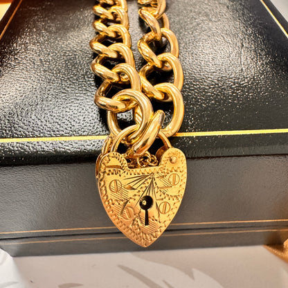 9ct Yellow Gold Padlock Bracelet - 7 Inch – view 3