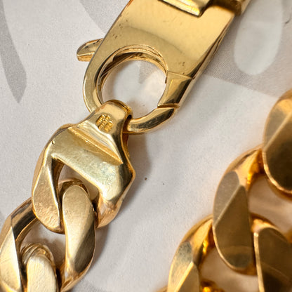9ct Yellow Gold Solid Curb Bracelet - 7.5 Inch – view 4