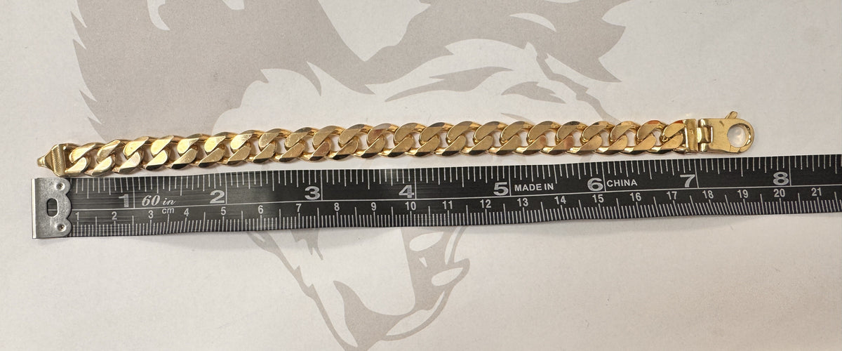 9ct Yellow Gold Solid Curb Bracelet - 7.5 Inch – view 6