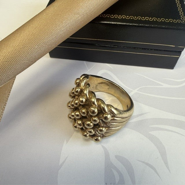 9ct Gold Men's Keeper Ring 5 Row Solid Gold