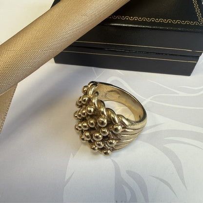 9ct Gold Men's Keeper Ring 5 Row Solid Gold
