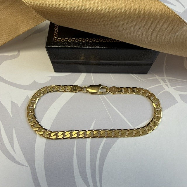 9ct Gold Solid Gold Bracelet - 8 Inch