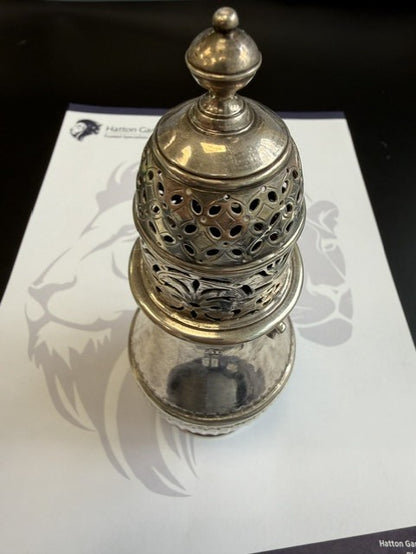 Rare Antique Queen Anne Britannia Silver Sugar Caster Charles Adam London 1707
