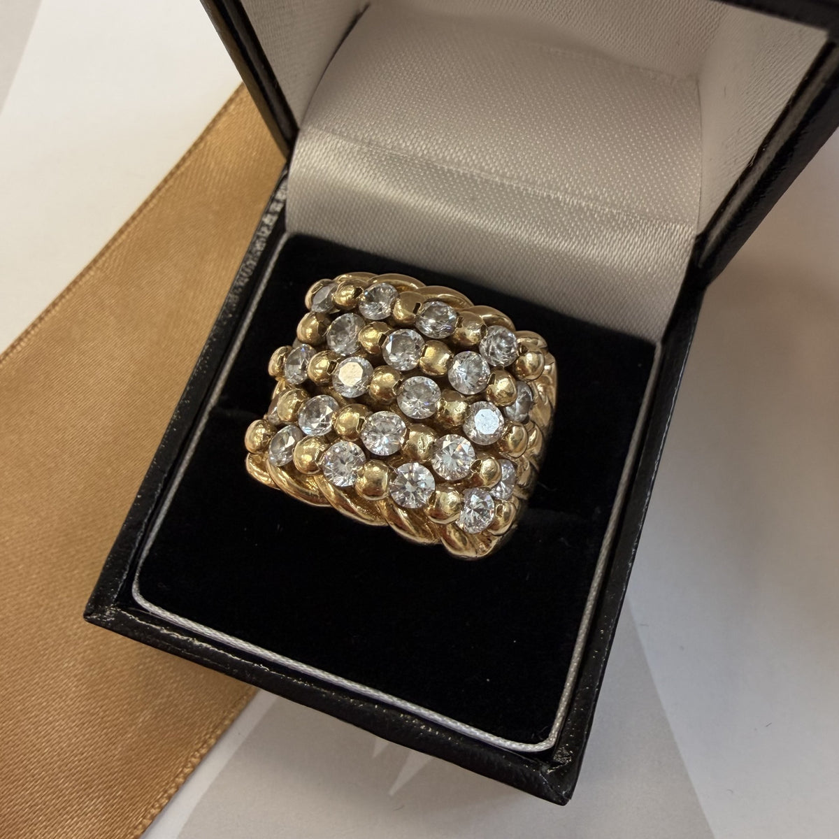 9ct Yellow Gold Cubic Zirconia Keeper Ring