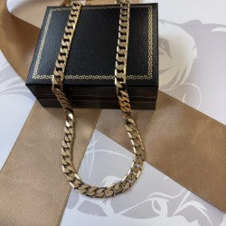 9ct Gold Curb Chain Solid Gold– 24 Inch