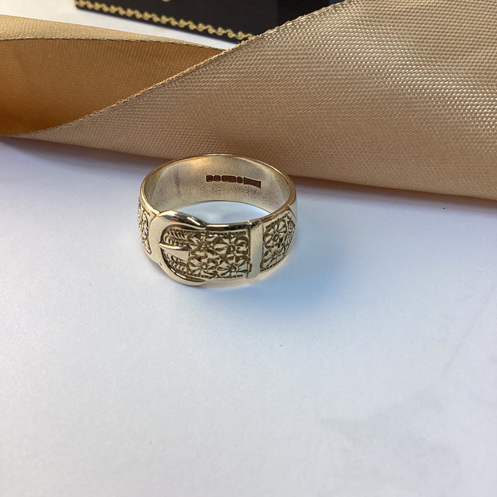 9ct Yellow Gold Buckle Ring Mans Ring