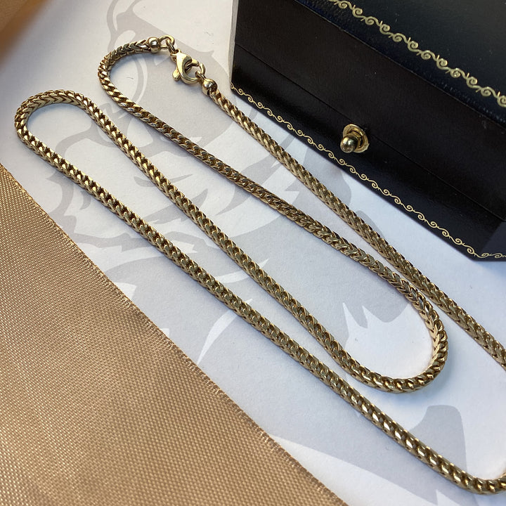 9ct Yellow Gold Box Curb Chain - 20 Inch