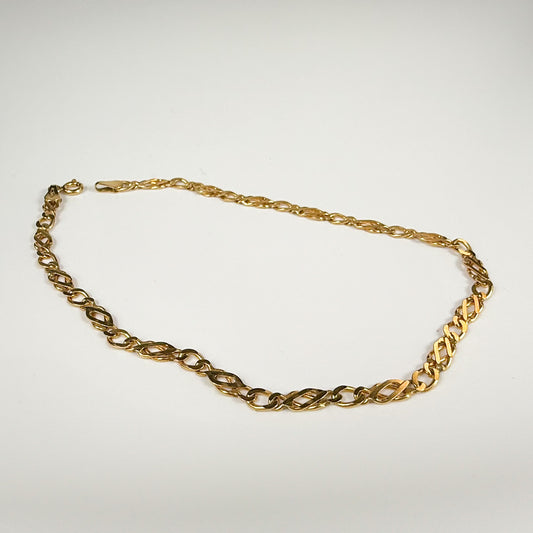9ct Yellow Gold Fancy Link Bracelet 9.5 Inch
