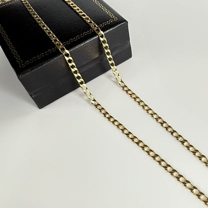 9ct Yellow Gold Square Curb Chain 30 inch