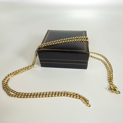 9ct Yellow Gold Square Curb Chain 30 inch
