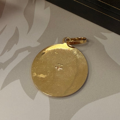 9ct Gold Round St Christopher Pendant