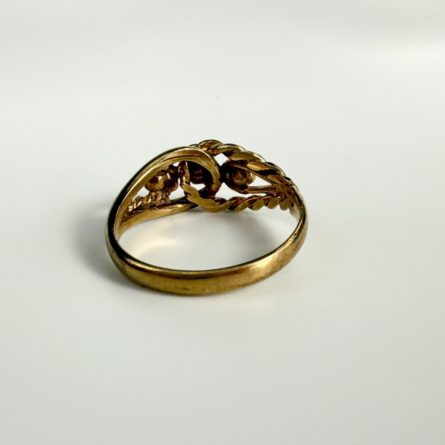9ct Yellow Gold Rope and Bead Detail Ring