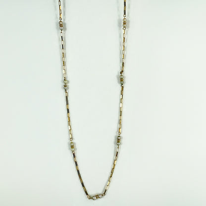 9ct Yellow Gold and Pearl 18 inch Necklace