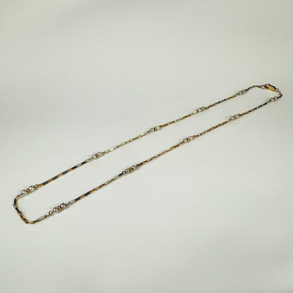 9ct Yellow Gold and Pearl 18 inch Necklace