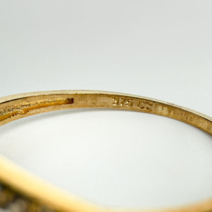 9ct Yellow Gold Cubic Zirconia Open Marquise Ring