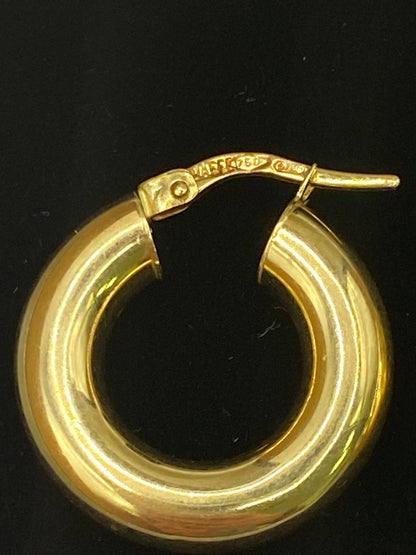 18ct Yellow Gold Classic Hoop Earrings