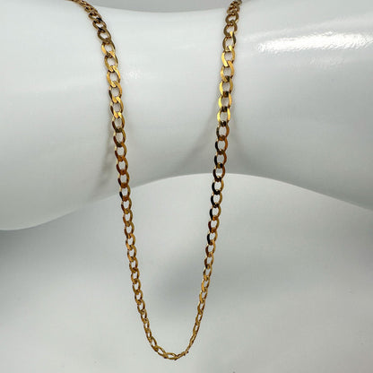 9ct Yellow Gold Curb Chain - 18 Inch