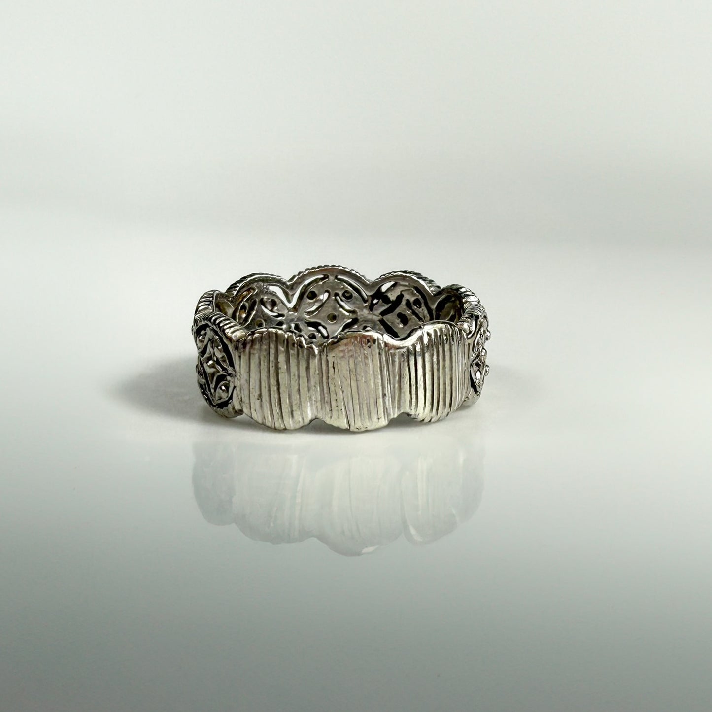 9ct White Gold Diamond Band Ring 0.10ct