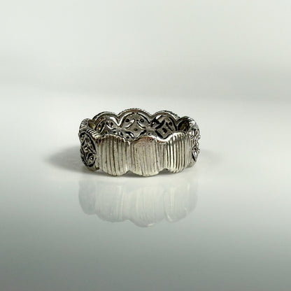 9ct White Gold Diamond Band Ring 0.10ct