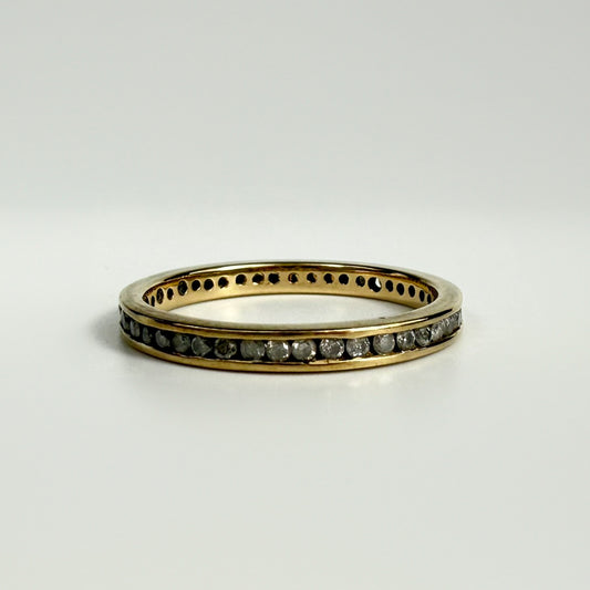 9ct Yellow Gold Cubic Zirconia Eternity Band  Ring