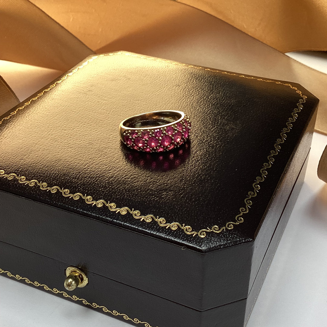 9ct Yellow Gold Pink Ruby Dress Ring