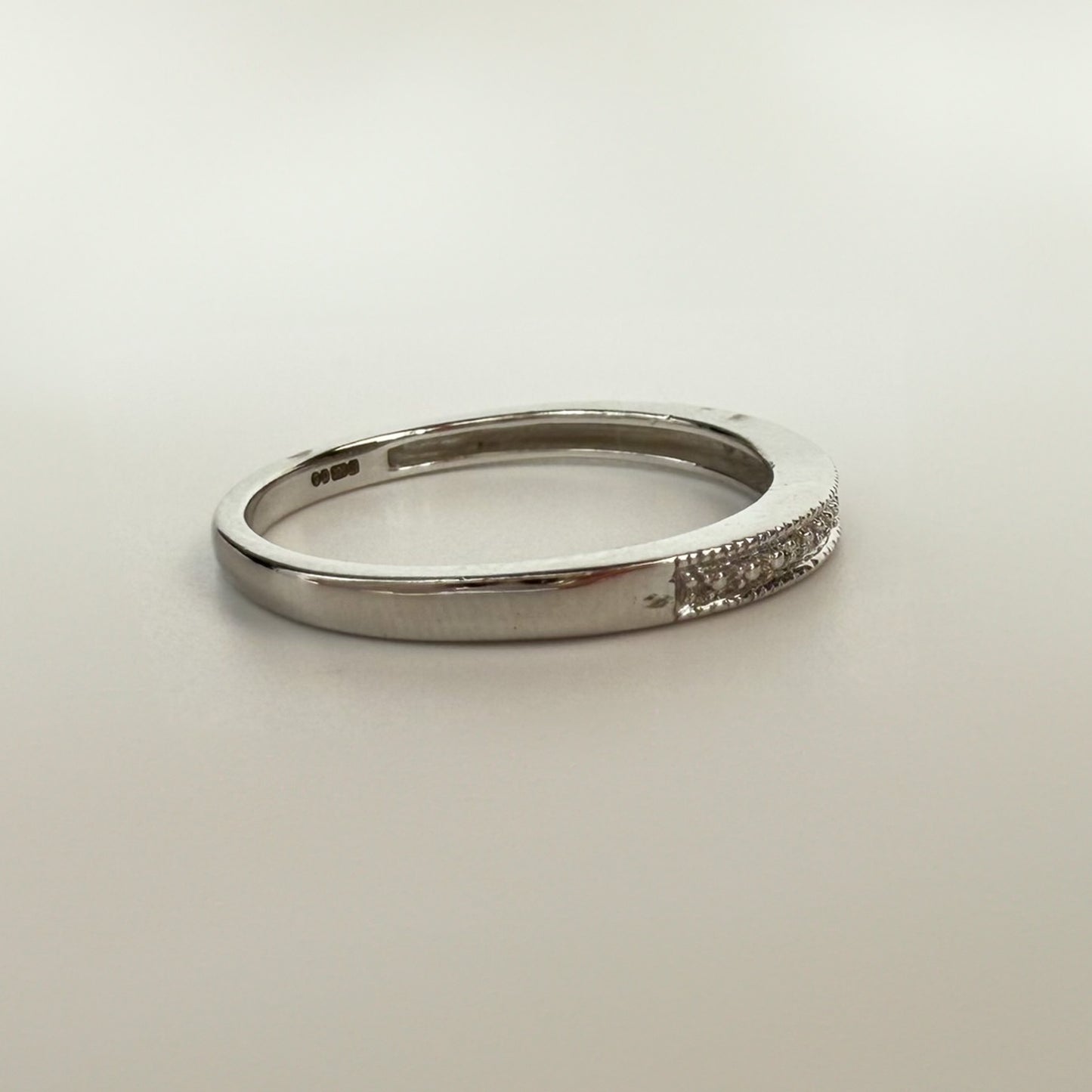 9ct White Gold Diamond Band Ring