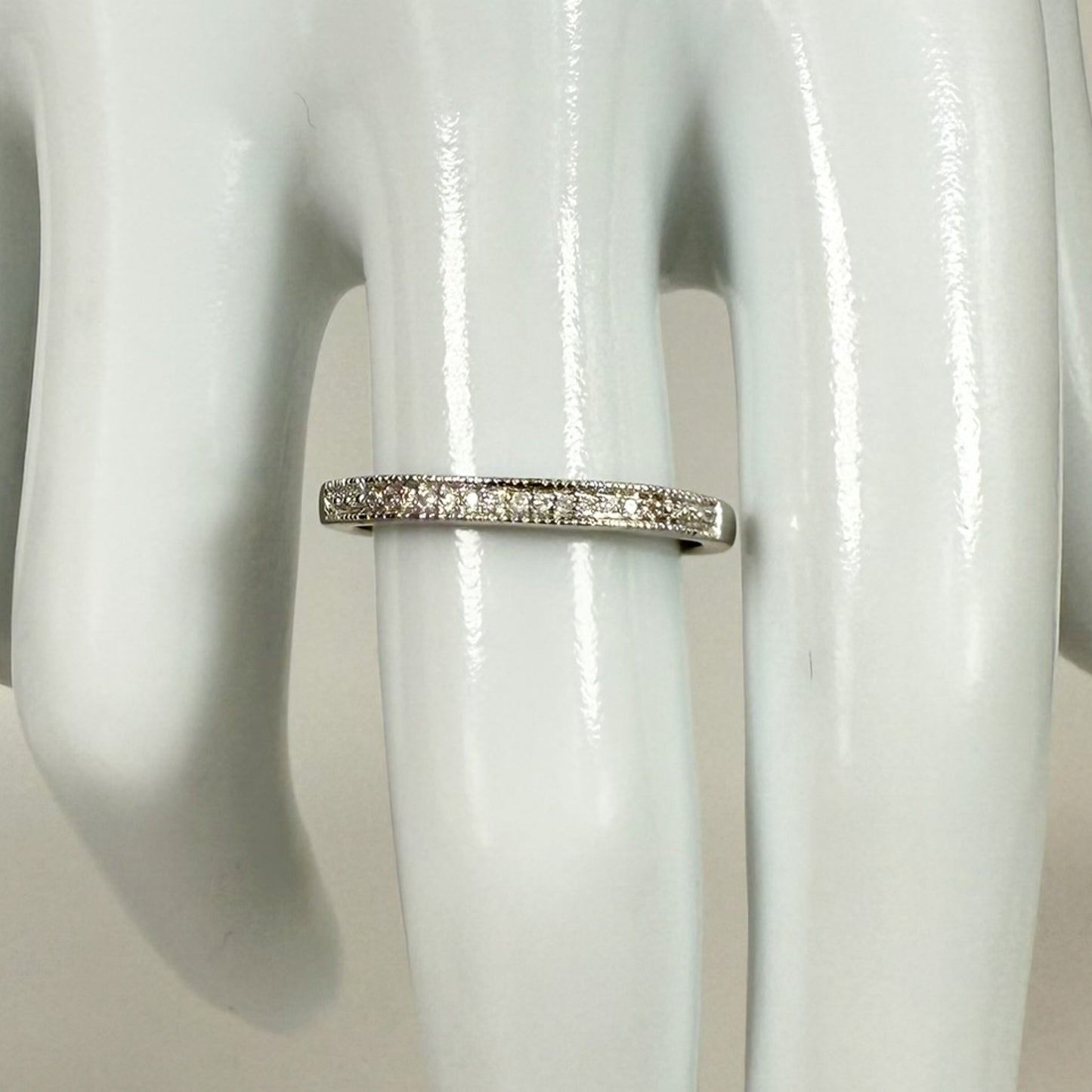 9ct White Gold Diamond Band Ring