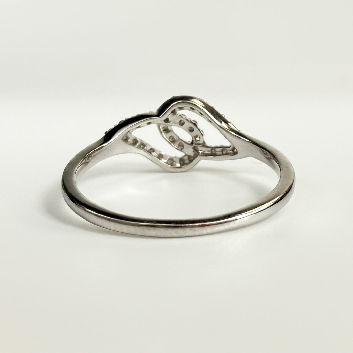 9ct White Gold Diamond Knot Ring