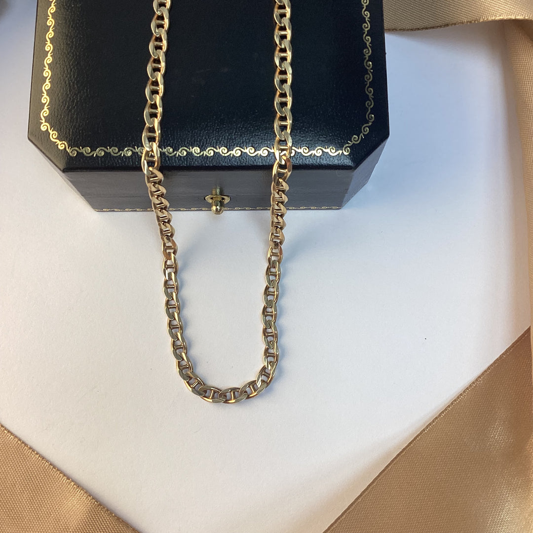 9ct Yellow Gold Anchor Mariner Chain - 20 Inch