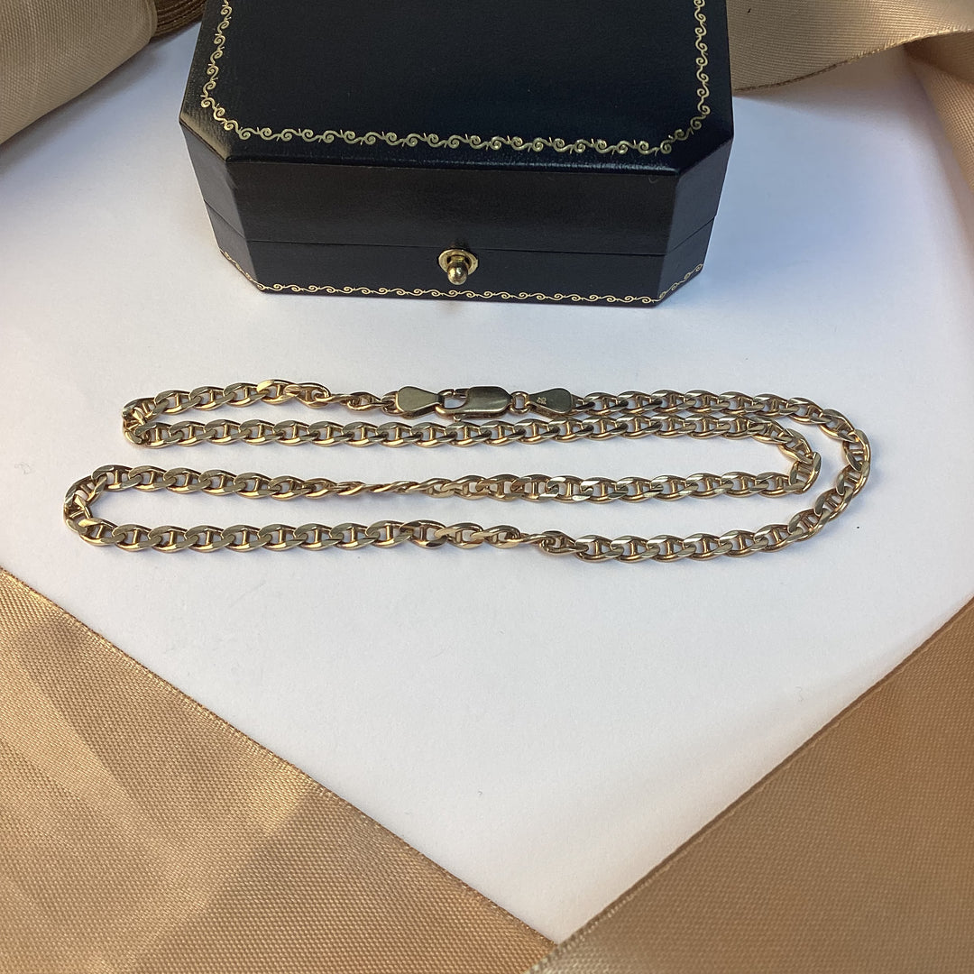 9ct Yellow Gold Anchor Mariner Chain - 20 Inch