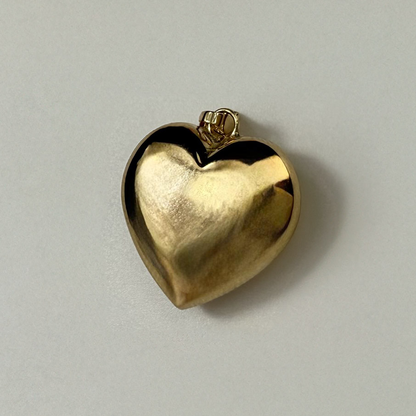 9ct Yellow Gold Textured Heart Charm Pendant