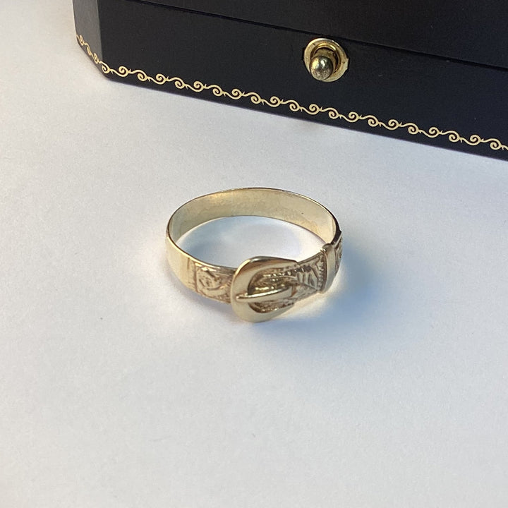 9ct Yellow Gold Buckle Ring Mans Ring