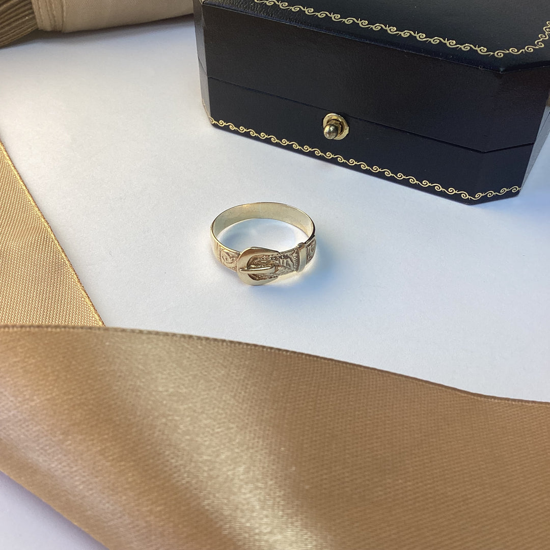 9ct Yellow Gold Buckle Ring Mans Ring