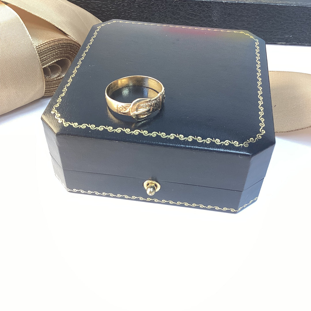 9ct Yellow Gold Buckle Ring Mans Ring