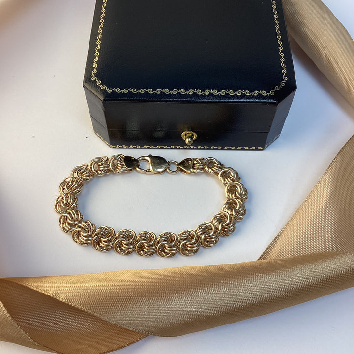 9ct Yellow Gold Fancy Bracelet - 7.5 Inch