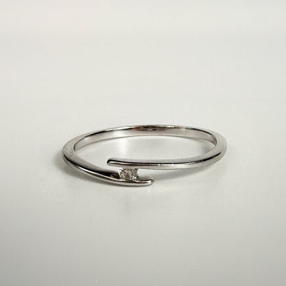 9ct White Gold Twist Diamond Ring