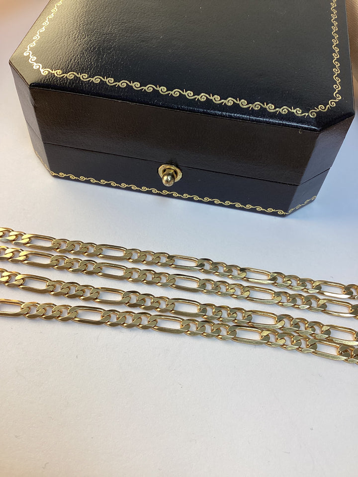 9ct Yellow Gold Figaro Chain - 32 Inch