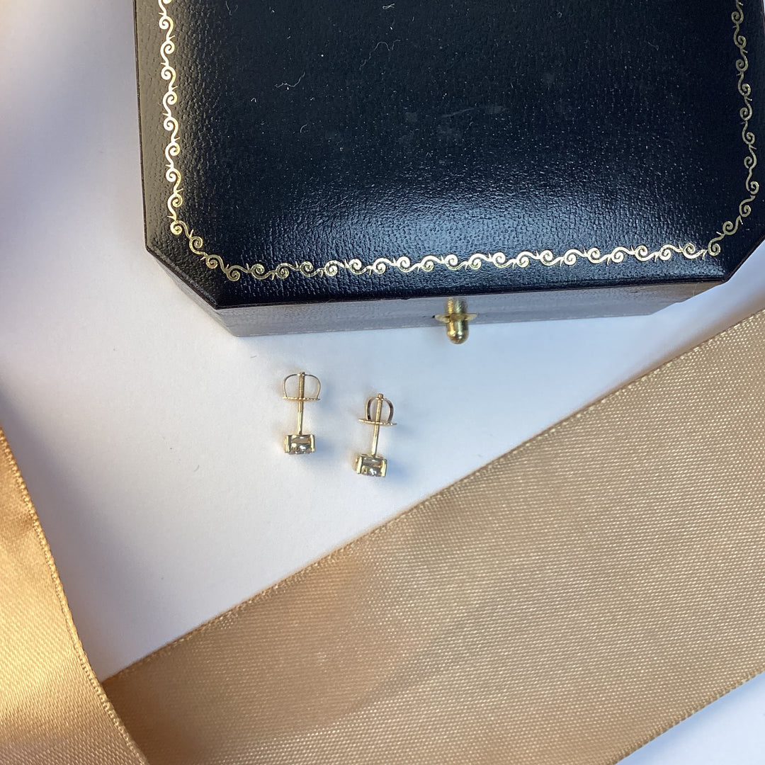 9ct Yellow Gold Diamond Stud Earrings