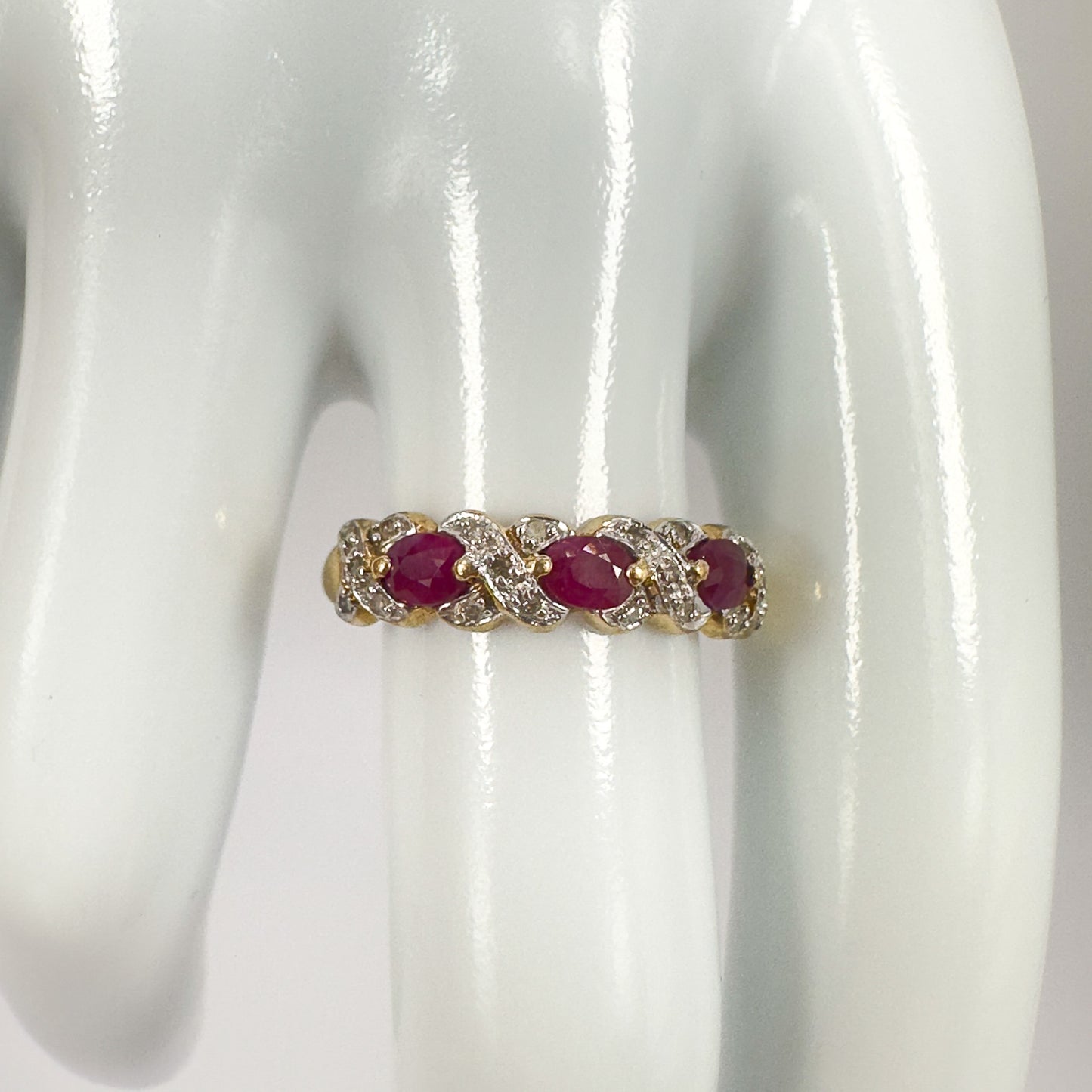 9ct Yellow Gold Ruby and Diamond Eternity Ring