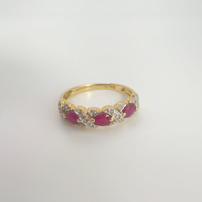 9ct Yellow Gold Ruby and Diamond Eternity Ring