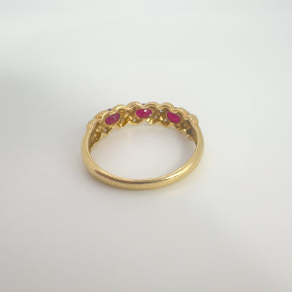 9ct Yellow Gold Ruby and Diamond Eternity Ring