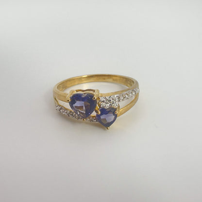 9ct Yellow Gold Tanzanite and Diamond Ring